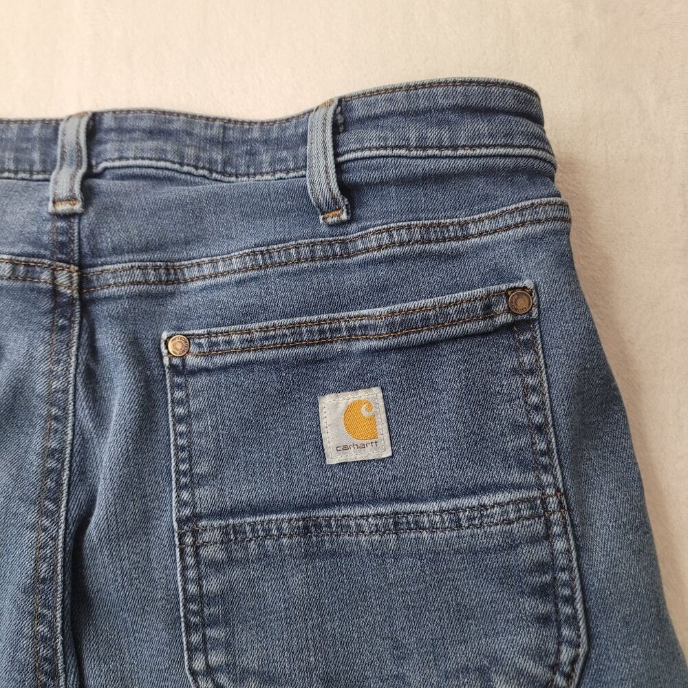 Carhartt Women's Double Knee Relaxed Fit Blue Denim Jeans Size 12 Regular - Picture 15 of 15